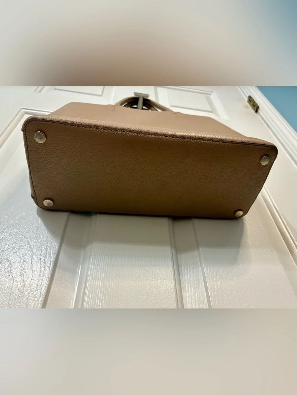 Michael Kors Tan Leather Perforated Satchel